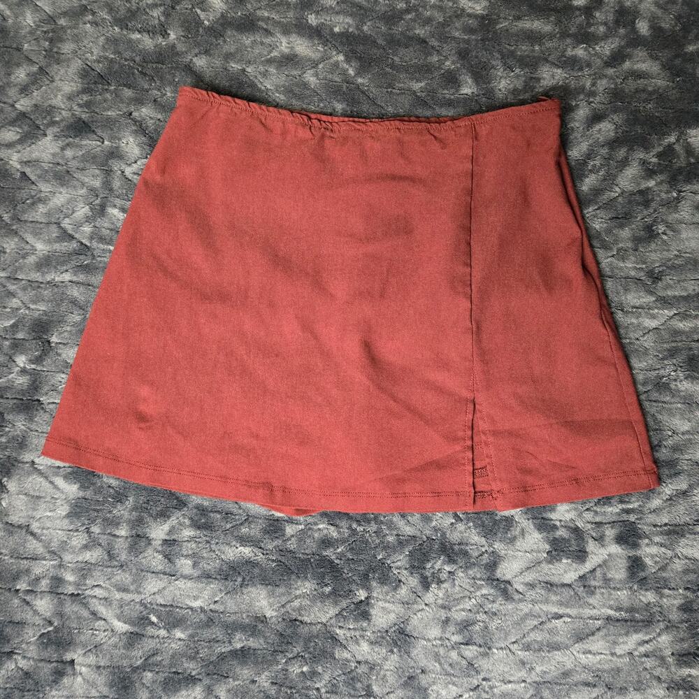 Wild Fable Women's Maroon Skirt Skort Solid Polyester/Spandex - Size S